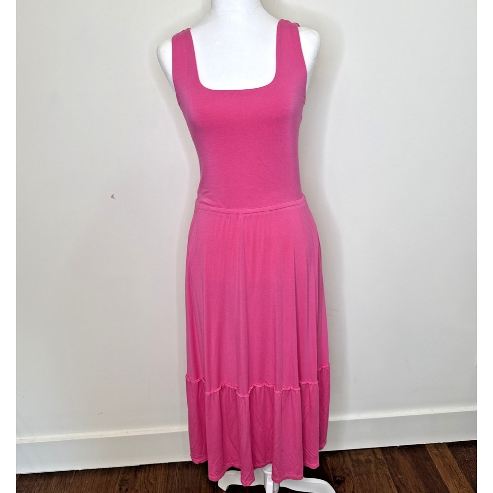 Jason Wu Tiered Smocked Midi Sleeveless Tank A-Line Dress Balletcore Pink XXS